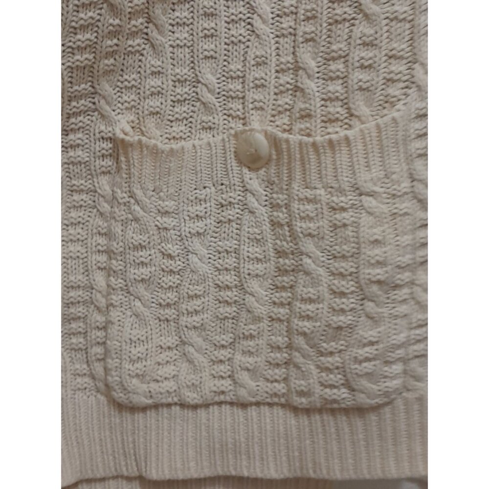 Vtg Women Ireland Cableknit Chunky Oversized Heavyweight Slouchy Medium Cardigan - Picture 9 of 12